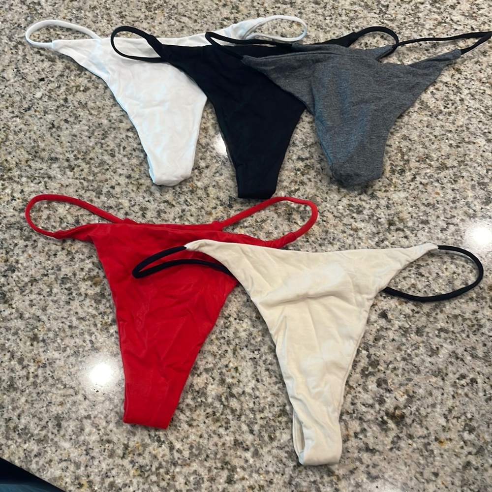 selling as a set of 5 thongs